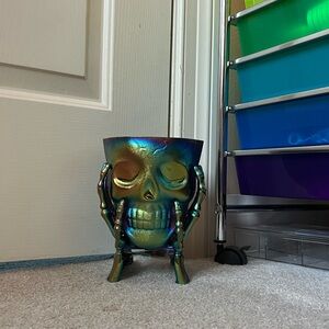 Iridescent Skull Planter